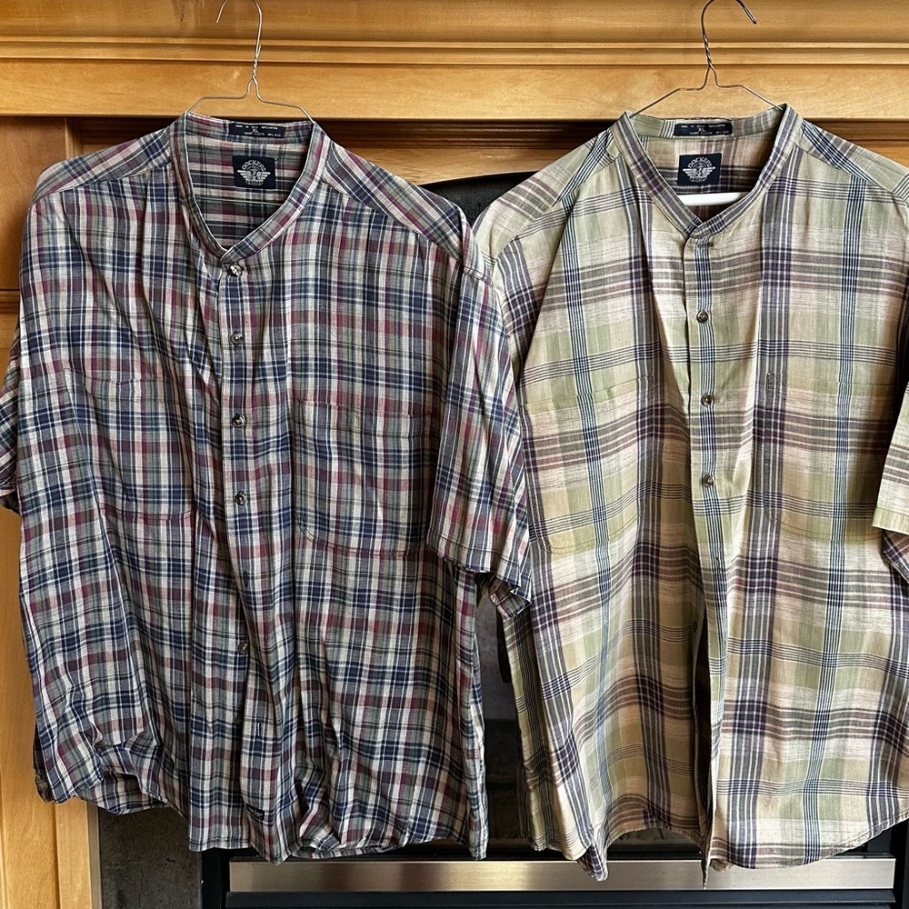 Men’s Dockers Multicolor Plaid Casual Button Down Short Sleeve Shirts XL